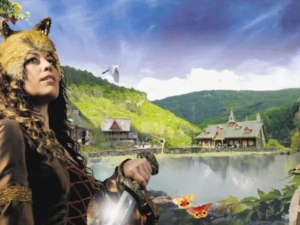 Tomteland och sagofigur.