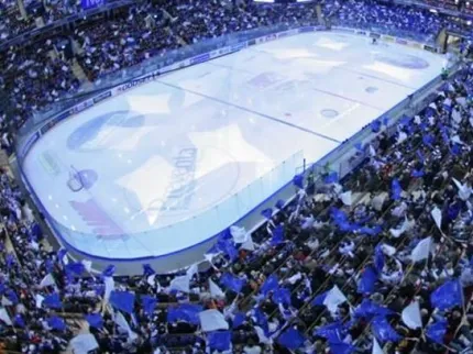 Hockeyarenan sett uppifrån.