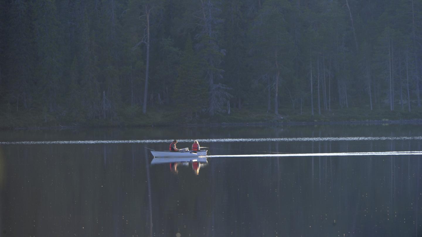 Båt i sjön Burusjön i Idre.