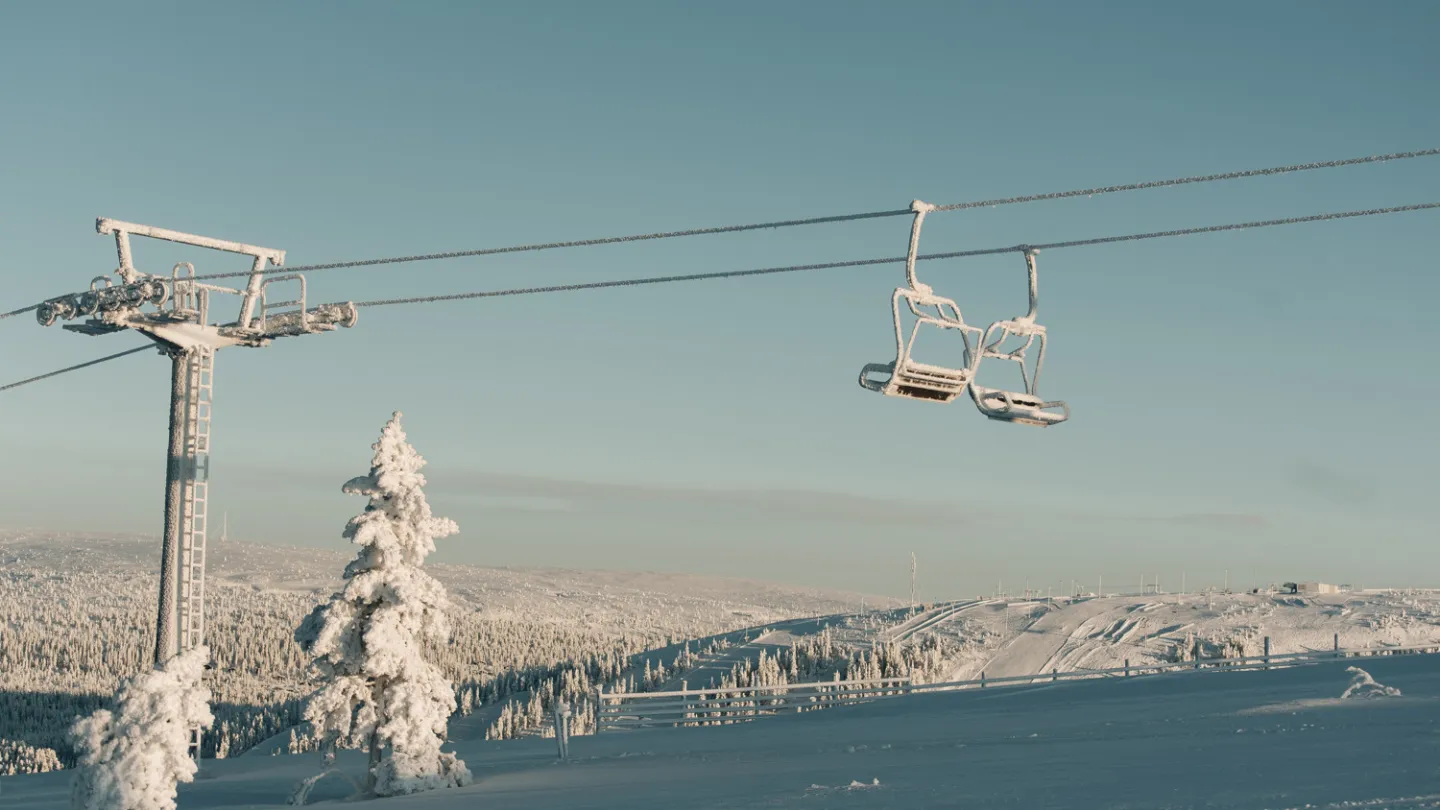 Winter image of ski lift 
