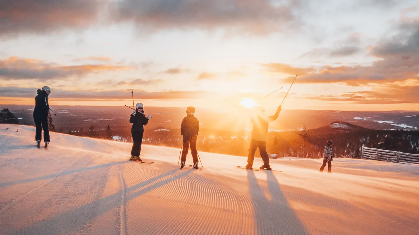 Skidåkare i backen.