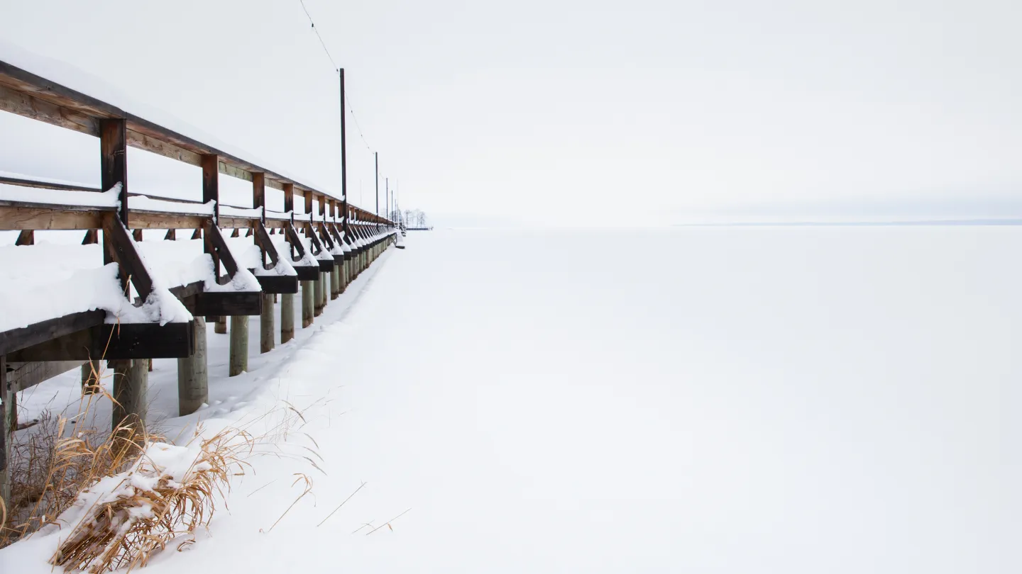 Snowy lake in Rättvik.